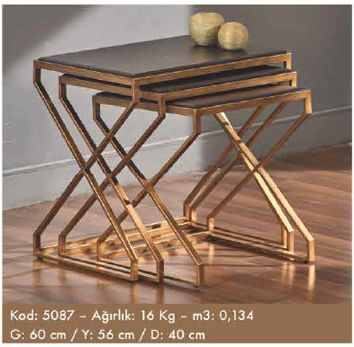 Gold and Gray Coffee Table (5087)