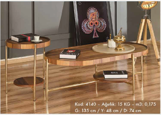 Gold Metal Legs Coffee Table (4140)