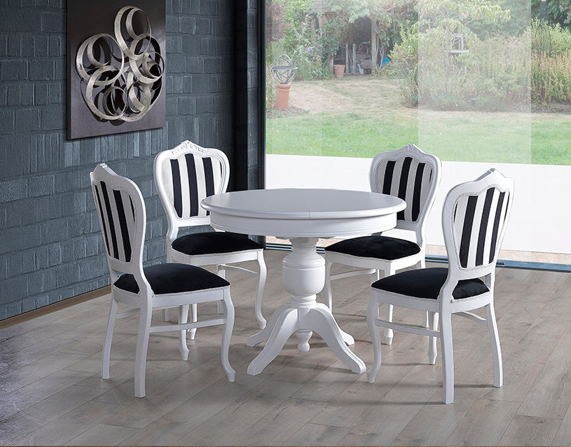 Classic White Dining Table Set